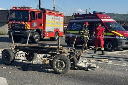 Căruță implicată într-un accident pe dn 26: tânăr de 19 ani depistat cu alcoolemie ridicată accident caruta