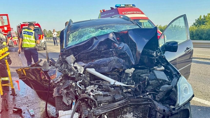 Accident grav pe Autostrada A1: două autoturisme implicate, traficul a fost blocat
