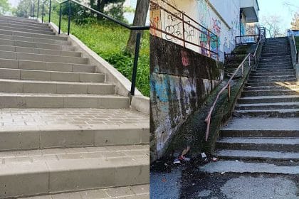 Scările publice de pe strada Făgăraș, Cartierul Nord, refăcute